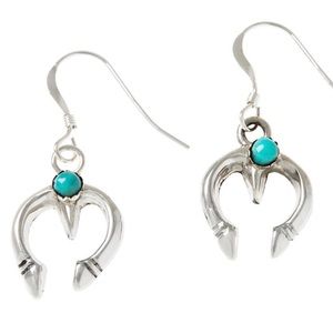 Chaco Canyon Sterling Silver Turquoise Horseshoe Drop Earrings